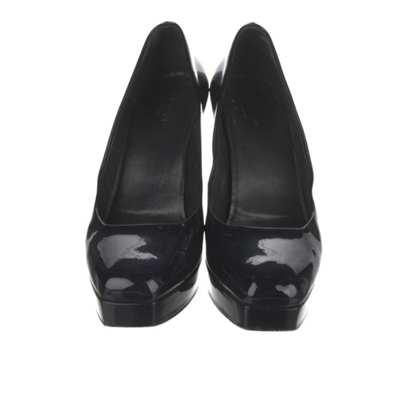 Gucci Black Patent Leather Square Toe Platform Heels - Picture 1 of 5